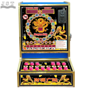 Dragon King circular blue front view slot machine for Accra Ghana bars and small shops, classic 8-door desktop fruit slot game with guess size double-up gameplay