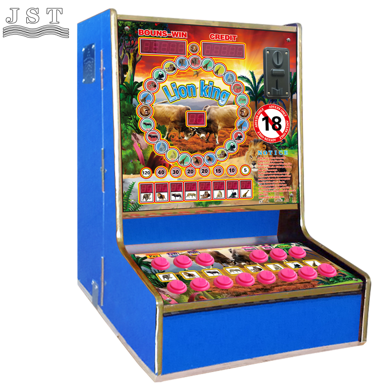 Lion King fruit slot machine for Ghana bar shop, classic 8-bet mario slot cabinet with Taiwan stable game program, small desktop coin operated gambling machine with big-small double up game for Africa retail store