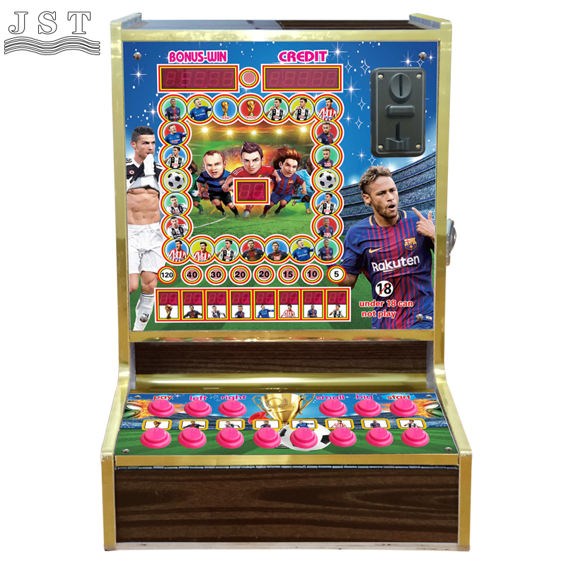 Master of the Air slot machine front view wood grain cabinet for Angola Luanda bars & small shops, football star panel classic 8-bet game with double-up feature, original Taiwan program