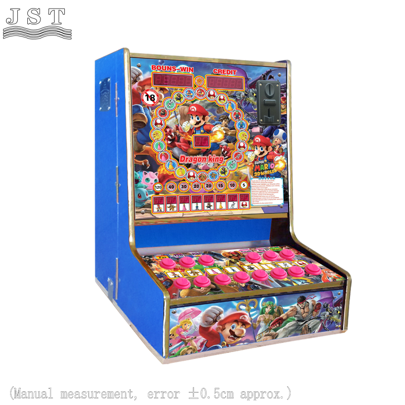Mario fruit slot machine desktop cabinet full dimension drawing, Taiwan original program mario marley game machine for Ghana Africa bar shop
