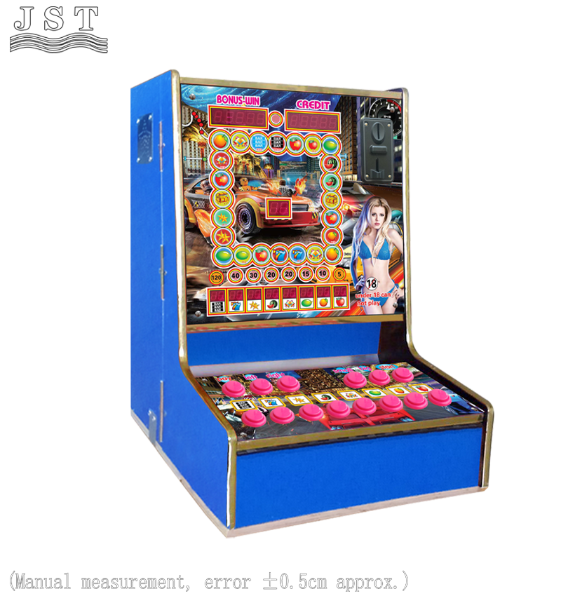 Machine dimension display for coin operated fruit square game machine