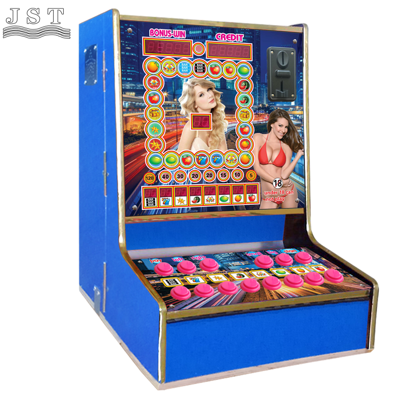 Blue Square Fruit Slot Machine Right Side View