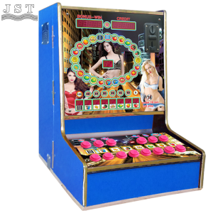 Coin Operated Oval Fruit Game Machine, Bar Jackpot Slot Game Machine Right Side View