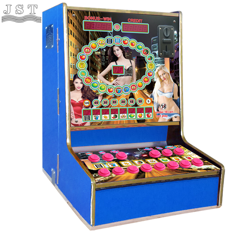 Coin Operated Oval Fruit Game Machine, Bar Jackpot Slot Game Machine Right Side View