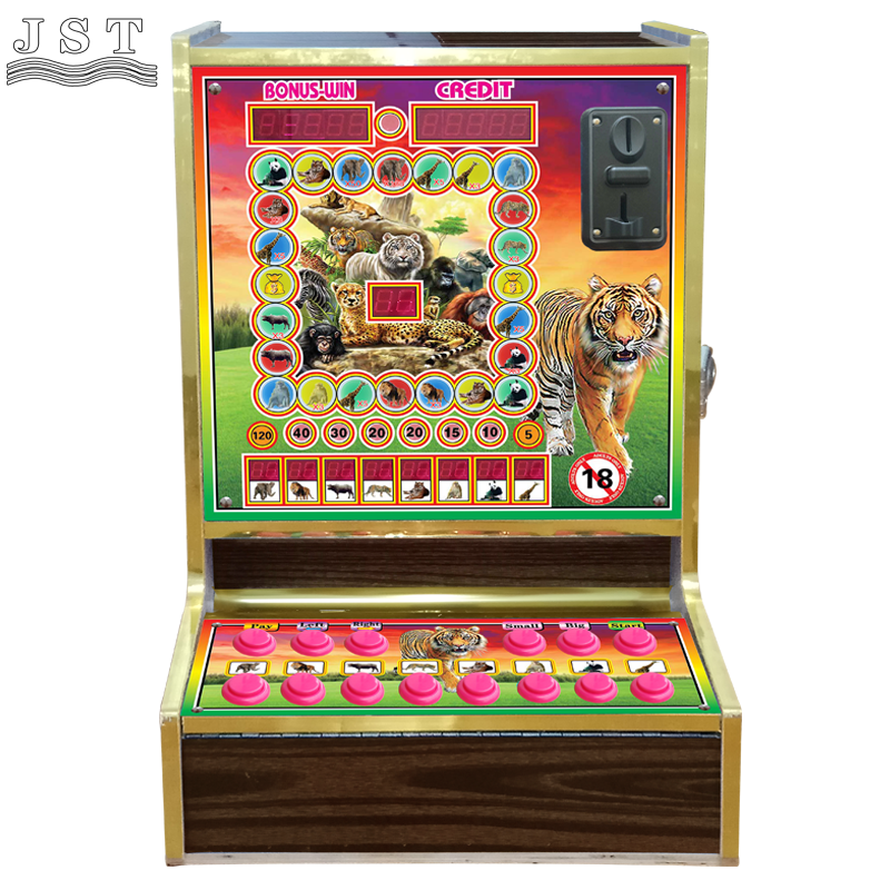 Wood cabinet Animal Square coin operated game machine front view, jackpot machine for Ghana bar business