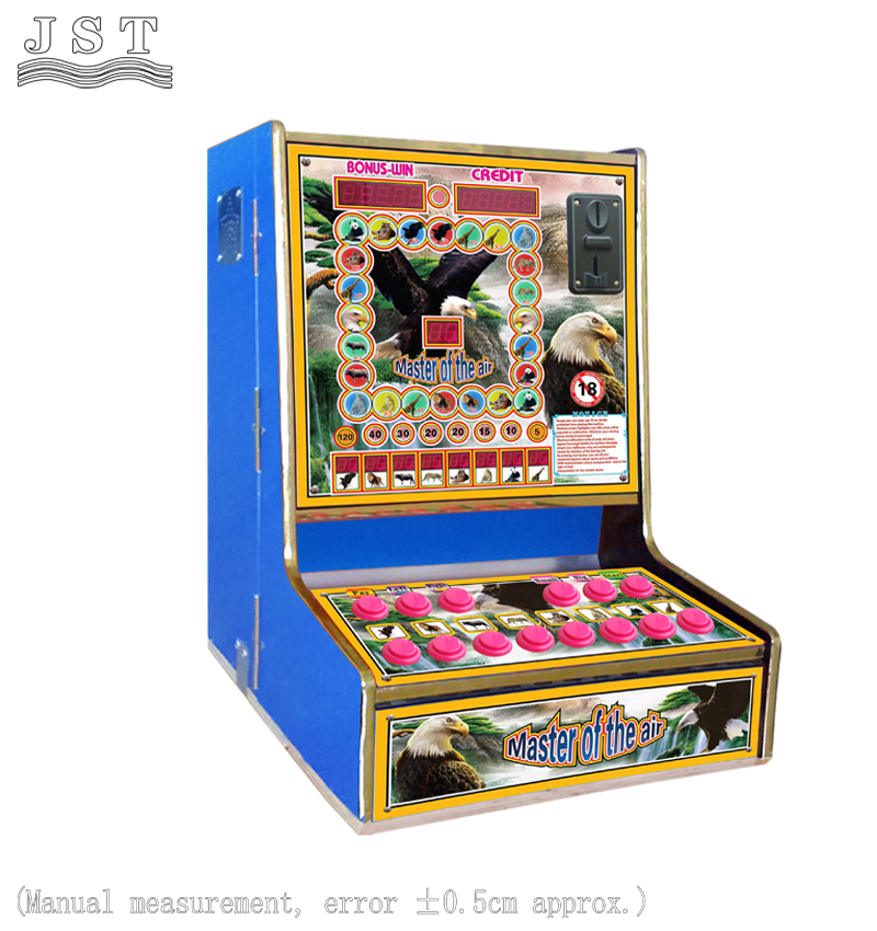 Dimension drawing of Eagle King animal version coin operated fruit amusement cabinet for bars in Ghana, Zambia, Angola, Tanzania, Nigeria