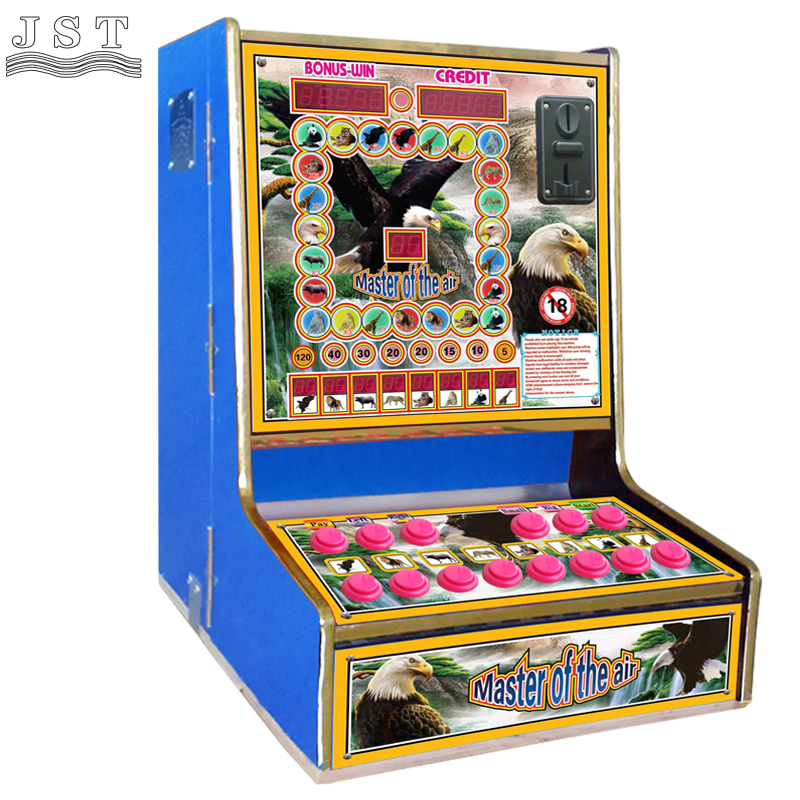Right side view of Eagle King animal version coin operated fruit amusement cabinet for bars in Ghana, Zambia, Angola, Tanzania
