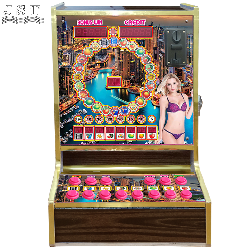 Wooden cabinet fruit round coin operated game machine front view