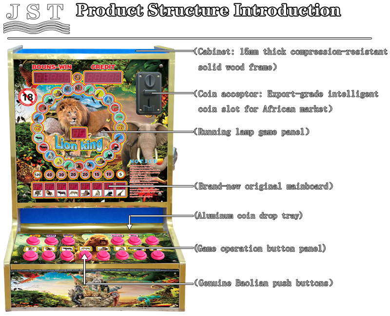 Lion King round coin operated jackpot game machine for bar shop in Ghana Zambia Kenya Tanzania